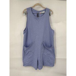 Free People Beach Elliot Romper Women Large Blue Granolagirl Hobo Lagenlook